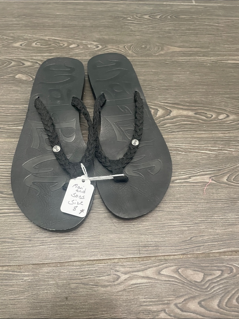 Braided Strap Black Women's Flip Flops - Casual Beach Sandals